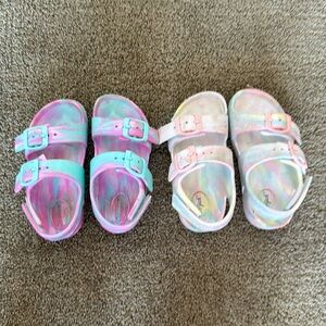 Lot of 2 Cat & Jack toddler rubber sandals, sz 8